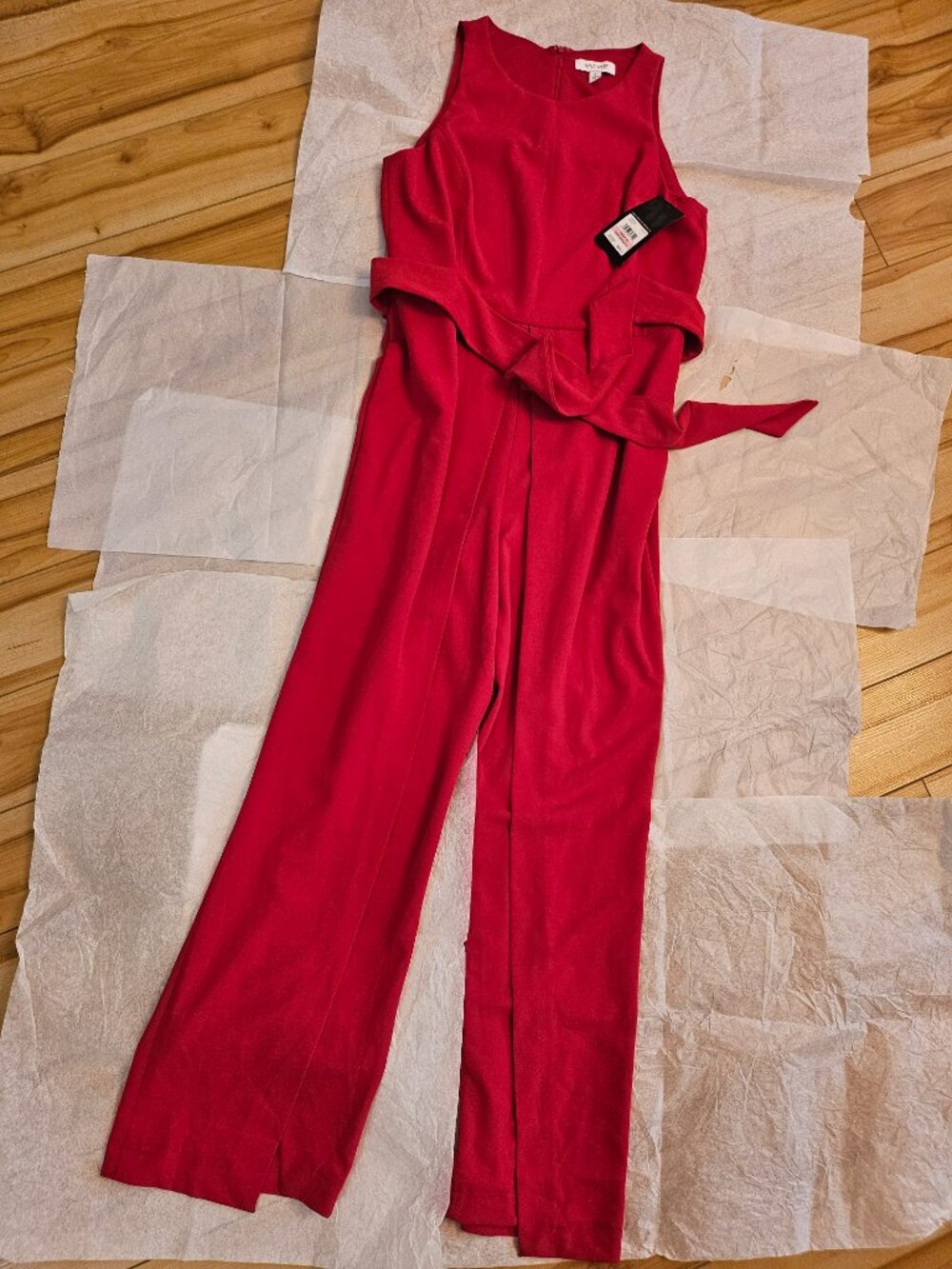 Nine West Sleeveless Red Jumpsuit - Picture 3 of 10